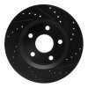 R1 07-18 Jeep Wrangler Front Left Drilled & Slotted Black Brake Rotor