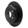 R1 07-18 Jeep Wrangler Rear Left Drilled & Slotted Black Brake Rotor