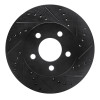 R1 02-07 Jeep Liberty Front Right Drilled & Slotted Black Brake Rotor