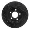 R1 02-07 Jeep Liberty Front Right Drilled & Slotted Black Brake Rotor