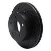 R1 99-06 Jeep Cherokee Front Left Drilled & Slotted Black Brake Rotor