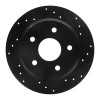 R1 99-04 Jeep Grand Cherokee Rear Right Drilled & Slotted Black Brake Rotor