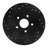 R1 99-04 Jeep Grand Cherokee Rear Right Drilled & Slotted Black Brake Rotor