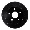 R1 99-04 Jeep Grand Cherokee Front Left Drilled & Slotted Black Brake Rotor