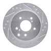 R1 1989-1996 Nissan 300ZX Turbo Rear Right Drilled & Slotted Silver Brake Rotor
