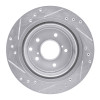 R1 1989-1996 Nissan 300ZX Turbo Rear Right Drilled & Slotted Silver Brake Rotor