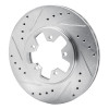 R1 1984-1989 Nissan 200SX Front Left Drilled & Slotted Silver Brake Rotor