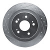 R1 2021-2025 Acura TLX Rear Left Drilled & Slotted Silver Brake Rotor