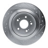R1 2021-2025 Acura TLX Rear Left Drilled & Slotted Silver Brake Rotor