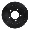 R1 76-86 Jeep CJ5 Front Right Drilled & Slotted Black Brake Rotor