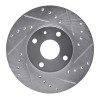 R1 1990-2003 Ford Escort Front Right Drilled & Slotted Silver Brake Rotor