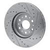 R1 2017-2025 Buick Enclave Front Left Drilled & Slotted Silver Brake Rotor