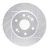 R1 2019-2026 Cadillac Vistiq Front Right Drilled & Slotted Silver Brake Rotor
