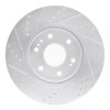R1 2019-2026 Cadillac Vistiq Front Right Drilled & Slotted Silver Brake Rotor