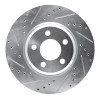 R1 2005-2023 Chrysler 300 Front Left Drilled & Slotted Silver Brake Rotor