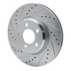 R1 2005-2023 Chrysler 300 Front Left Drilled & Slotted Silver Brake Rotor
