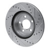 R1 2005-2023 Chrysler 300 Front Left Drilled & Slotted Silver Brake Rotor