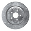 R1 2006-2015 Jaguar XJ Rear Left Drilled & Slotted Silver Brake Rotor