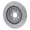 R1 2006-2015 Jaguar XJ Rear Left Drilled & Slotted Silver Brake Rotor