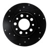 R1 15-25 Alfa Romeo Tonale Rear Left Drilled & Slotted Black Brake Rotor