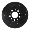 R1 15-25 Alfa Romeo Tonale Rear Left Drilled & Slotted Black Brake Rotor