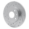 R1 2009-2019 Fiat 500 (USA/Canada) Rear Left Drilled & Slotted Silver Brake Rotor