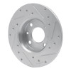 R1 2009-2019 Fiat 500 (USA/Canada) Rear Left Drilled & Slotted Silver Brake Rotor