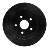 R1 08-12 Jeep J8 Front Right Drilled & Slotted Black Brake Rotor