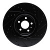 R1 2018-2025 Audi S5 Sportback Front Left Drilled & Slotted Black Brake Rotor