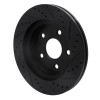 R1 08-12 Jeep J8 Front Left Drilled & Slotted Black Brake Rotor