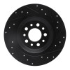 R1 14-23 Jeep Cherokee Rear Left Drilled & Slotted Black Brake Rotor