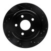 R1 11-25 Dodge Durango Rear Right Drilled & Slotted Black Brake Rotor