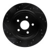 R1 11-25 Dodge Durango Rear Right Drilled & Slotted Black Brake Rotor