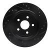 R1 11-25 Dodge Durango Rear Left Drilled & Slotted Black Brake Rotor