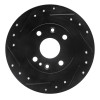 R1 1990-2003 Ford Escort Rear Left Drilled & Slotted Black Brake Rotor