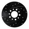 R1 2014-2022 Chrysler 200 Rear Left Drilled & Slotted Black Brake Rotor