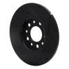 R1 2014-2022 Chrysler 200 Rear Left Drilled & Slotted Black Brake Rotor