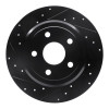 R1 11-22 Dodge Durango Rear Left Drilled & Slotted Black Brake Rotor