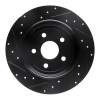 R1 11-22 Dodge Durango Rear Left Drilled & Slotted Black Brake Rotor