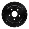 R1 11-22 Dodge Durango Rear Right Drilled & Slotted Black Brake Rotor