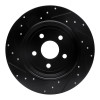 R1 11-22 Dodge Durango Rear Right Drilled & Slotted Black Brake Rotor