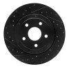 R1 06-10 Jeep Grand Cherokee Rear Left Drilled & Slotted Black Brake Rotor