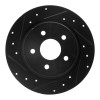 R1 2022-2025 Hyundai Santa Cruz Rear Left Drilled & Slotted Black Brake Rotor