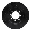 R1 09-25 Dodge Ram 3500 Rear Right Drilled & Slotted Black Brake Rotor