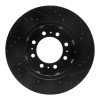 R1 09-25 Dodge Ram 2500 Rear Left Drilled & Slotted Black Brake Rotor