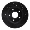 R1 08-16 Chrysler Town & Country Front Left Drilled & Slotted Black Brake Rotor