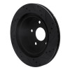 R1 04-06 Dodge Ram 1500 Pickup Rear Left Drilled & Slotted Black Brake Rotor