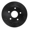R1 05-11 Dodge Dakota 4WD Front Left Drilled & Slotted Black Brake Rotor