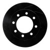 R1 03-08 Dodge Ram 2500 Front Left Drilled & Slotted Black Brake Rotor