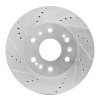 R1 2005-2020 Cadillac XTS Front Left Drilled & Slotted Silver Brake Rotor